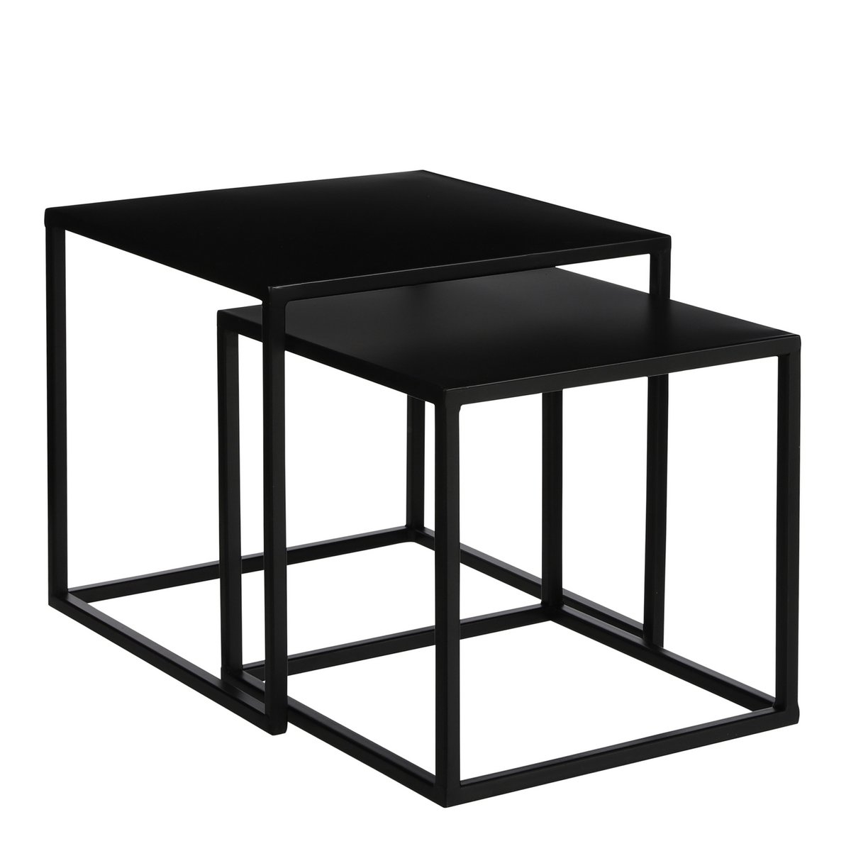 Goa Side table - Set of 2 - L35 x W35 x H33 cm - Metal - Black