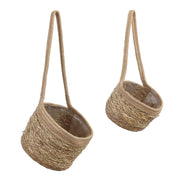 Anne Hanging Flower Pot - Set of 2 - H20 x Ø25 cm - Seagrass - Light brown
