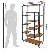 Wandrek Bruin, Zwart 80x32x169 cm
