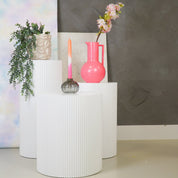Side table/pillar - cylinder - white- 30x65cm