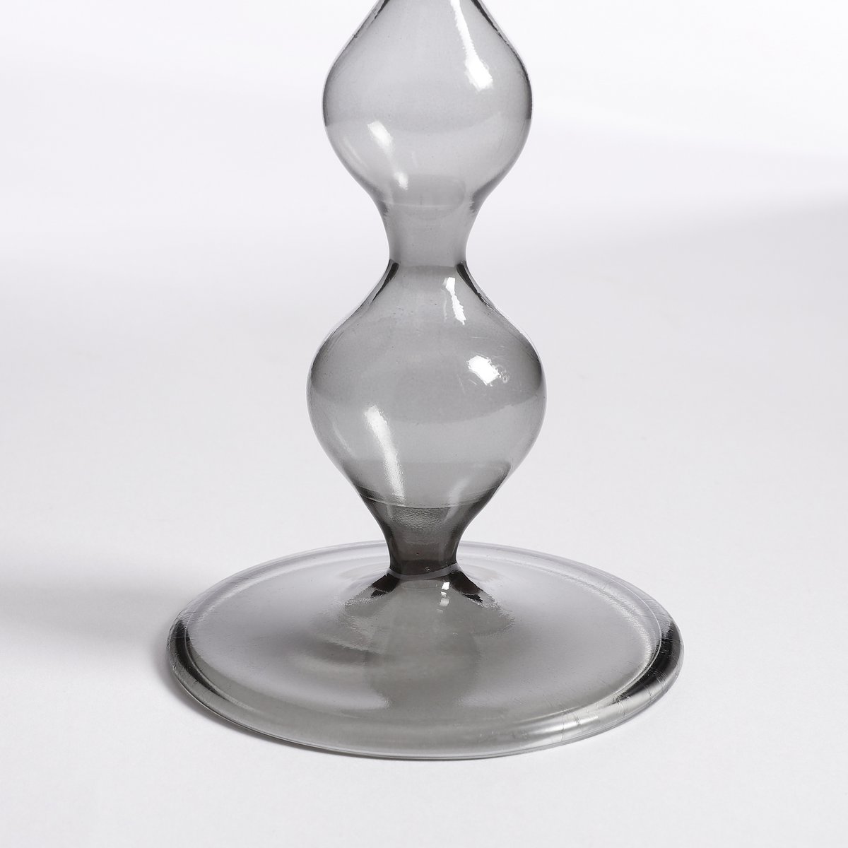 Trent Candlestick - H33 x Ø9 cm - Glass - Dark Grey