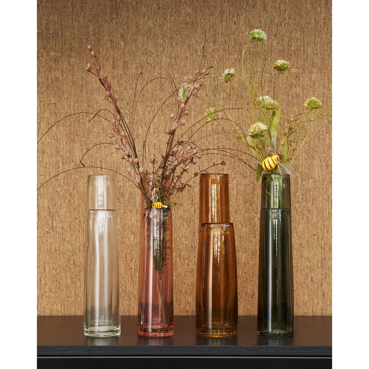 Xandra vase - H38 x Ø10 cm - Glass - Brown