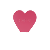 Ornament- Snoep Hart 'HAPPY'- Neon Roze- 20x4x18,5cm