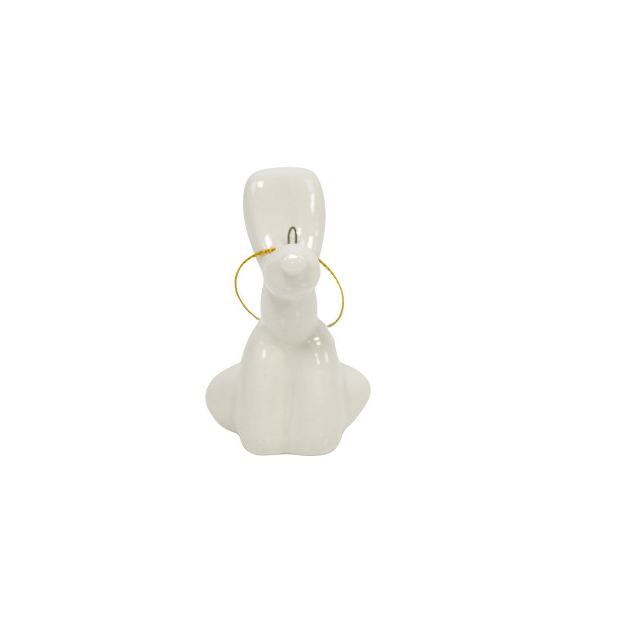 Ornament - Balloon Dog Pendant - Ceramics - White -5.5x6.5cm
