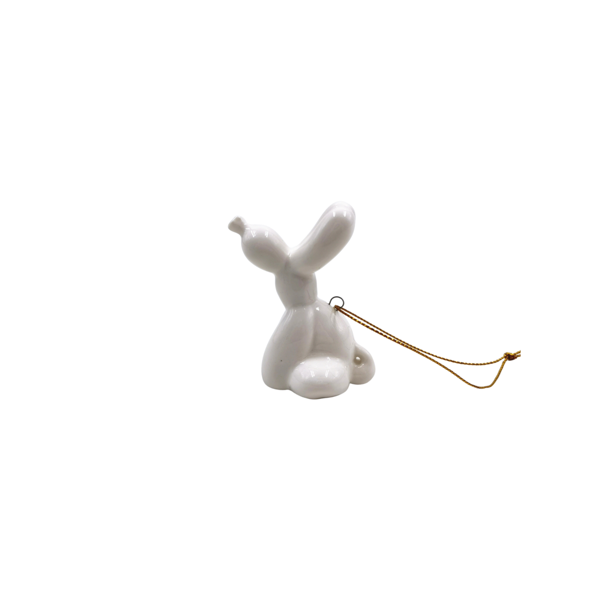 Ornament - Balloon Dog Pendant - Ceramics - White -5.5x6.5cm