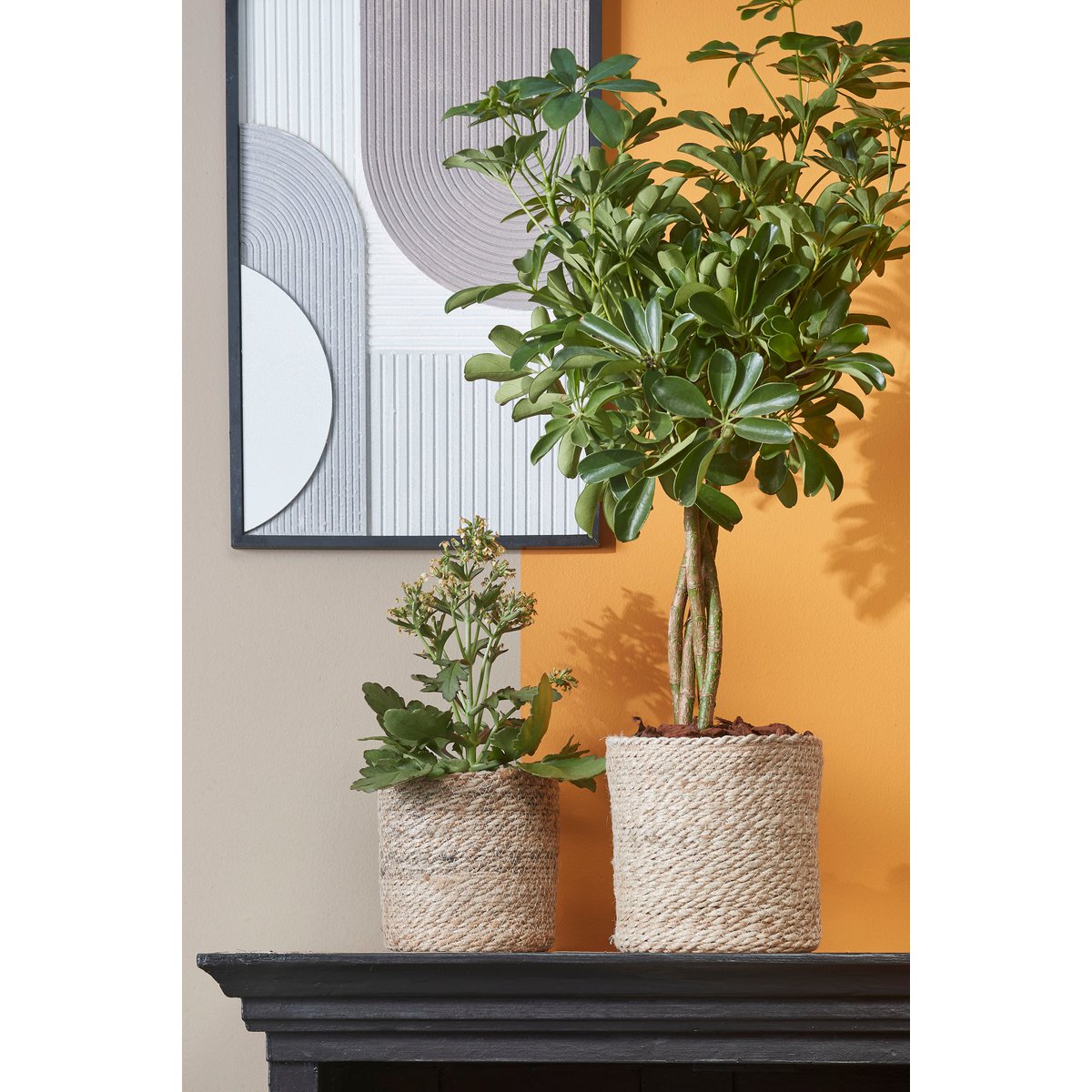 Atlantic Plant Basket - Set of 2 - H20 x Ø20 cm - Jute - Cream