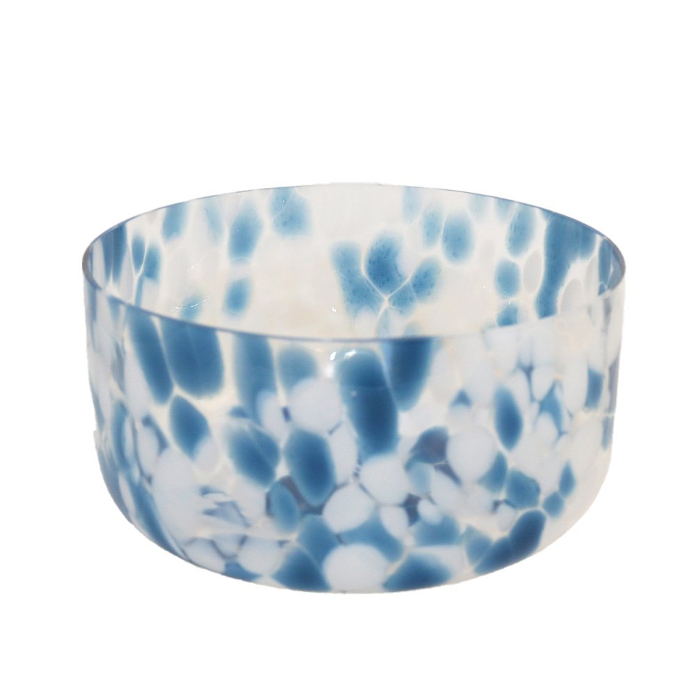 Blue and white glass bowl 24.5x24.5x12.5cm
