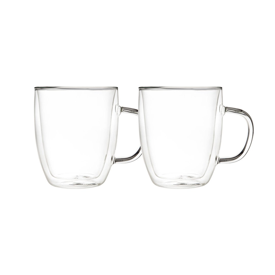 Transparante glazen mokken 480 ml - set van 2