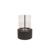 Tafelbrander - Ronde - metaal/glas - zwart - 18x18x26,5 cm