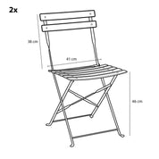 Laurence Bistro Set - Set of 3 - Metal - Light Blue