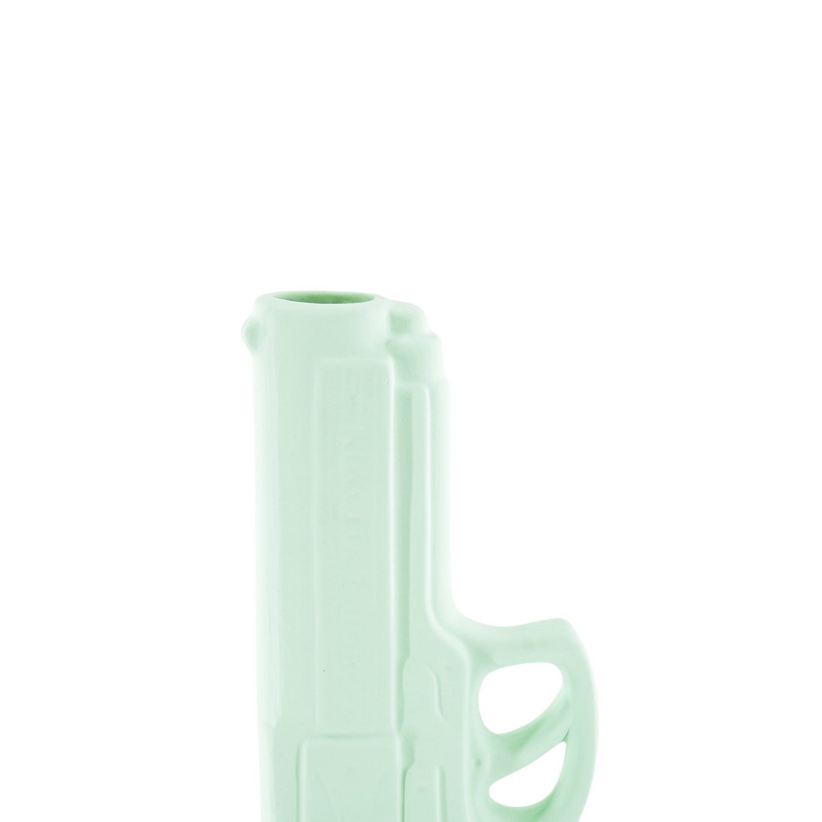 Vaas - pistool - keramiek - mint groen - 15x9x23cm