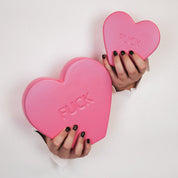 Ornament - Candy Heart 'FUCK' - Neon Pink - 13x4x11.5cm