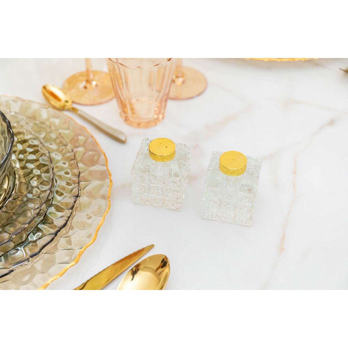 Salt and Pepper Shakers Golden