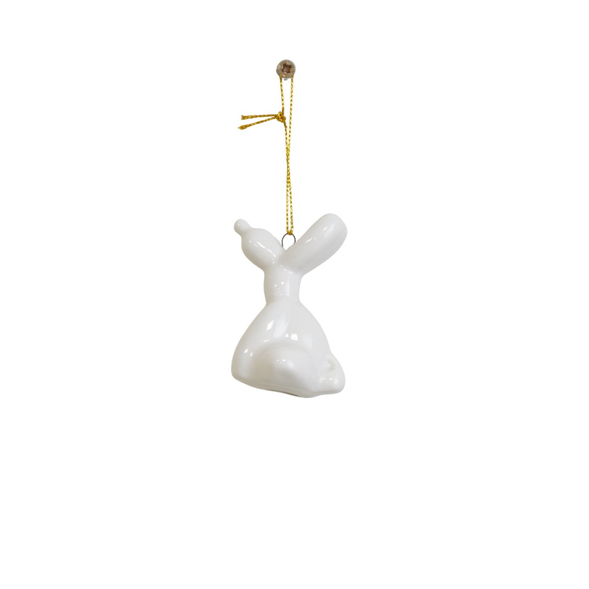 Ornament - Balloon Dog Pendant - Ceramics - White -5.5x6.5cm