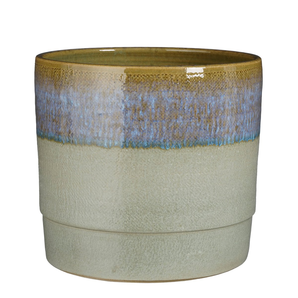 Olof flowerpot - H24 x Ø26 cm - Terracotta - Dark blue