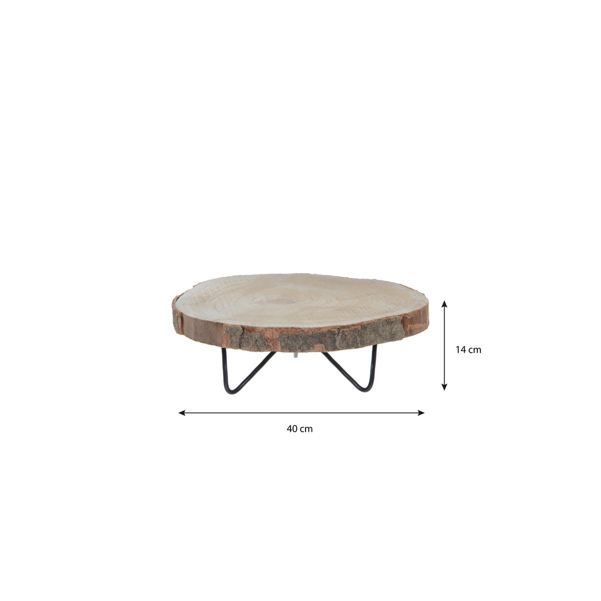 Pia Tree Trunk Side Table - H14 x Ø40 cm - Light brown