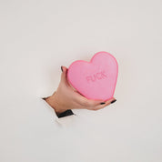 Ornament - Candy Heart 'FUCK' - Neon Pink - 13x4x11.5cm