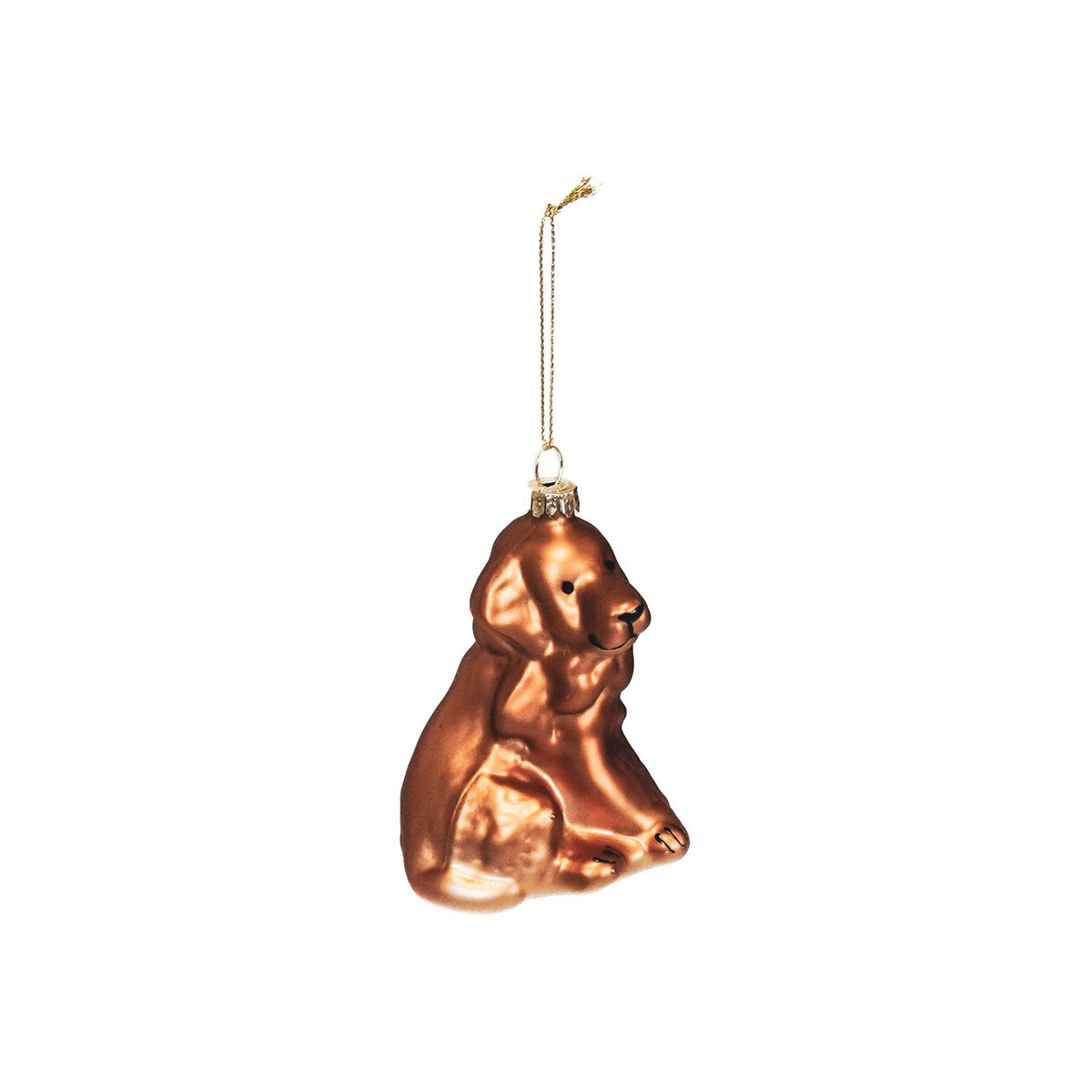Christmas pendant - Dog - Glass - Brown - 6.5x5.5x9.5cm