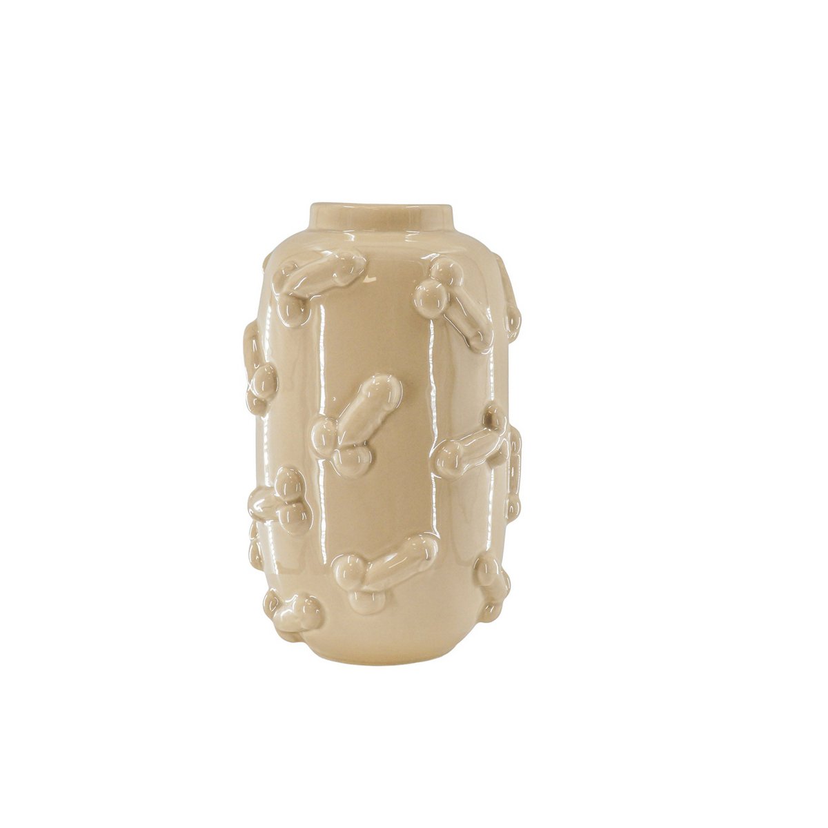 Vaas - Dick - Keramiek - Beige - 17x17x27cm