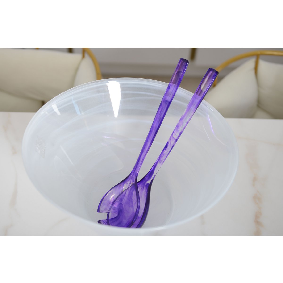 Purple Resin Salad Servers 33x7.6x2.5cm