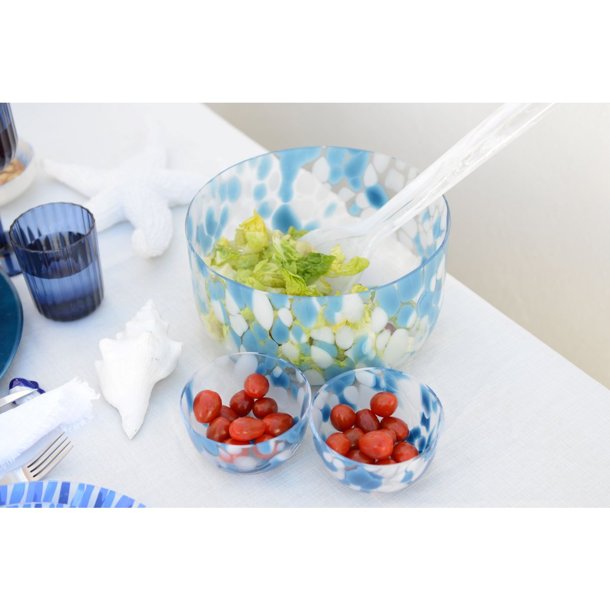 White Resin Salad Servers 33x7.6x2.5cm