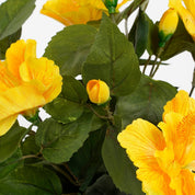 Hibiscus artificiel en pot Stan - H 40 x Ø 30 cm - Jaune