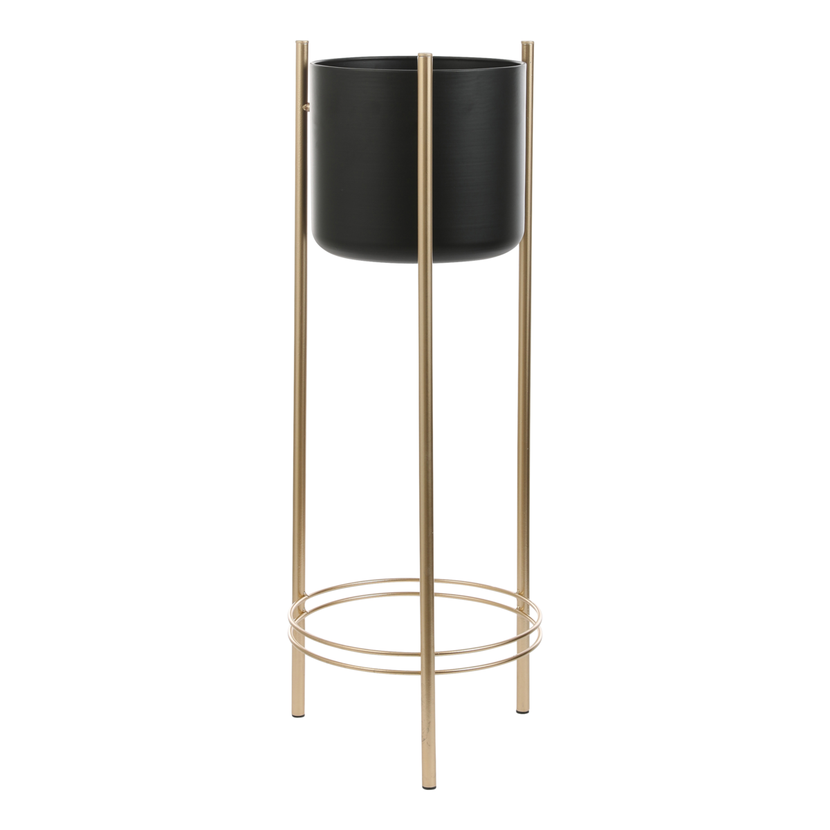 Sverre Flowerpot on Stand - H81 x Ø27 cm - Black, Gold
