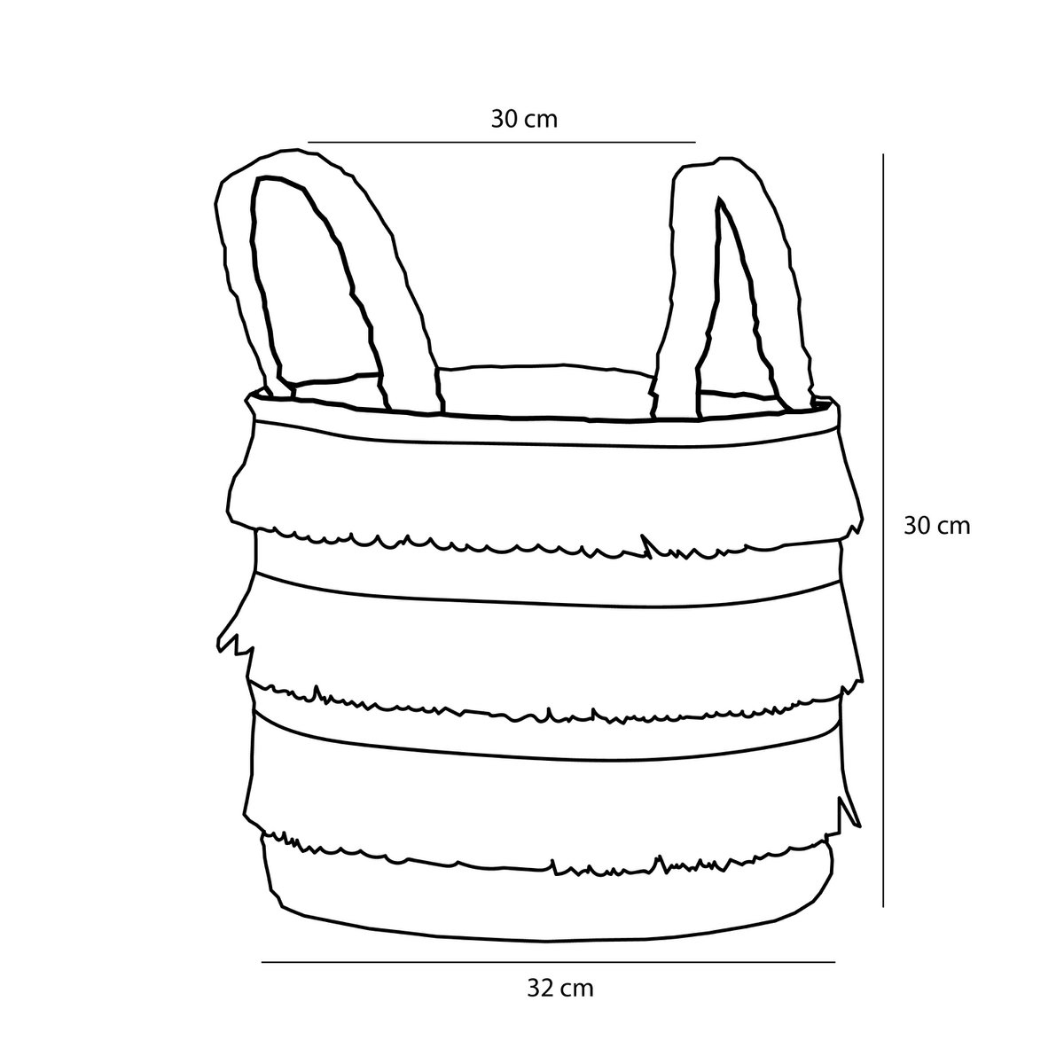 Storage basket - Set of 2 - H30 x Ø32 cm - Waterhyacint - Brown
