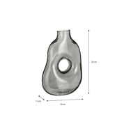 Jay Vase - L19 x W11 x H25 cm - Glass - Light gray