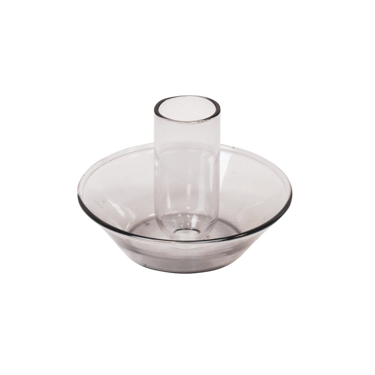 Candle holder - Glass - Gray - 9.5x9.5x7cm