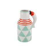 Vase - jug fish - mint/white/orange - 14x11x21.5 cm