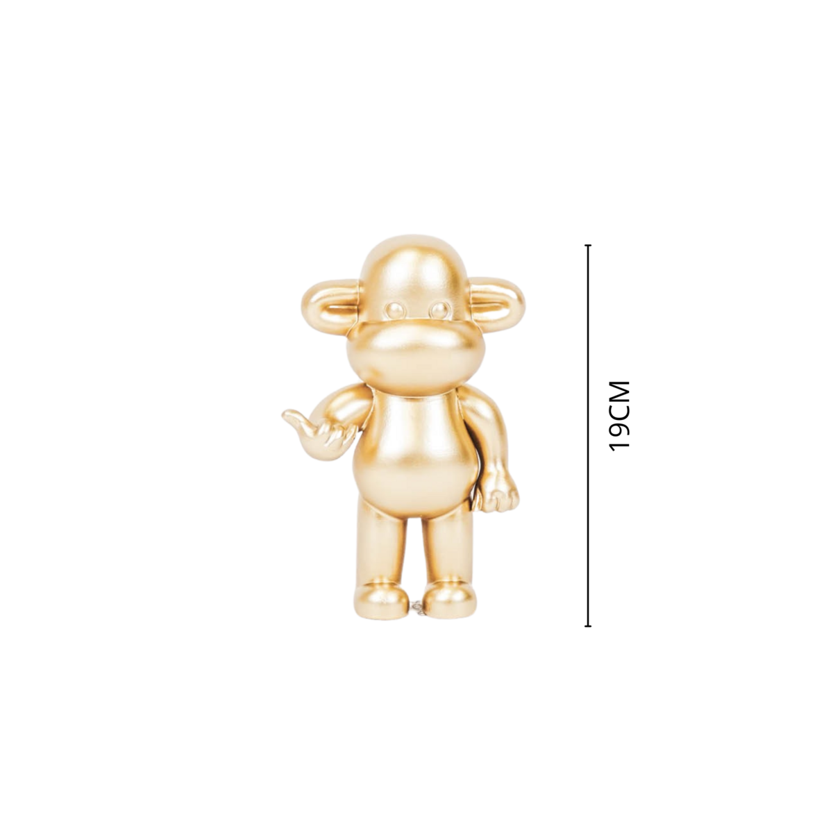 Ornament - hanging loose monkey- gold - 11x7x19cm