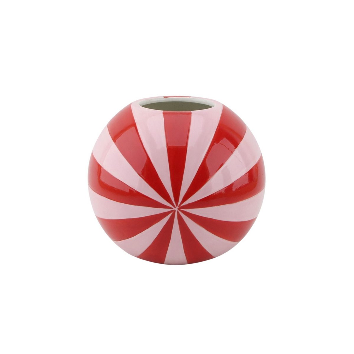 Vase - Flower Vase Swirl - Red/Pink - 15x15x13.5 cm