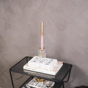 Kandelaar- Fles - Verre/Métal- Regenboog/Goud- 6x6x11,5cm