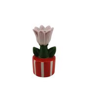 Kandelaar - Tulipe - steengoed - oranje/roze- 9x8,5x17,5 cm