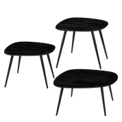 Jailey Side Table - Set of 3 - L62 x W52 x H34 cm - Recycled Wood - Black