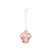 Christmas pendant - Cupcake - Glass - 6x6.5cm