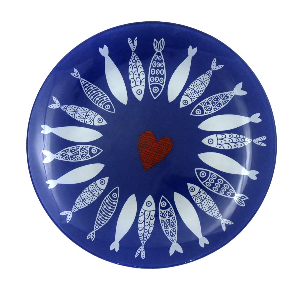 Set of 6 dark blue color plates 