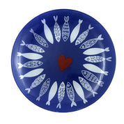 Set of 6 dark blue color plates 