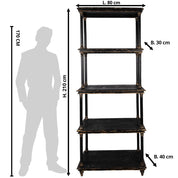 Boekenkast Zwart, Hout 80x40x210 cm
