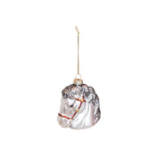 Christmas pendant - Horse - Glass - White - 8.5x8.5x9cm