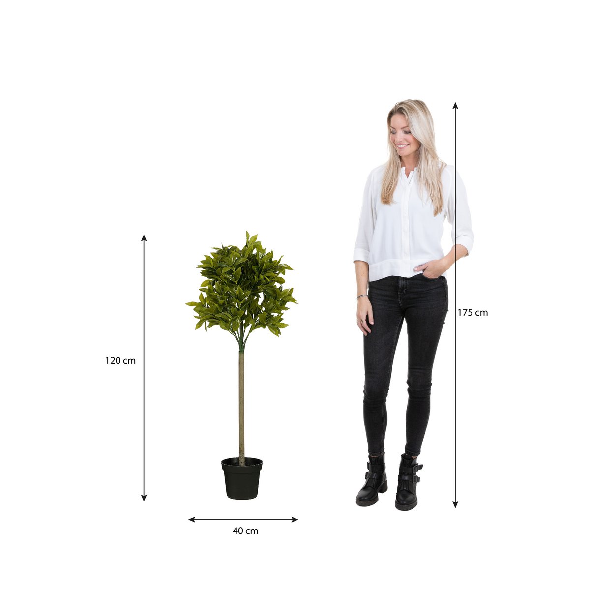Laurel tree artificial plant - H120 x Ø40 cm - Green