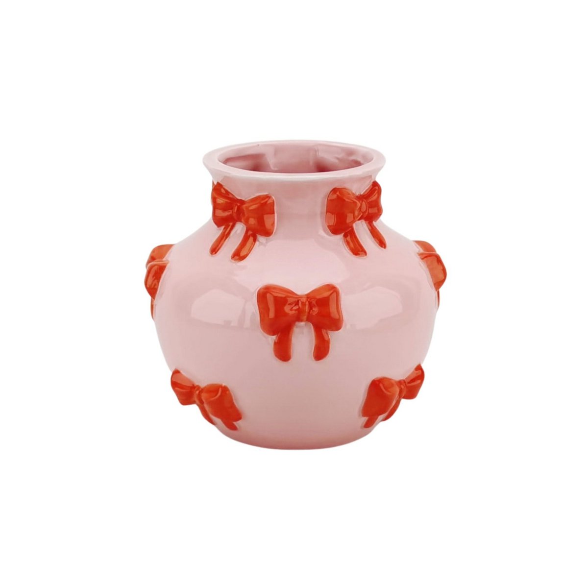 Vaas - Bloemvaaslinten - Dolomiet - Pink/oranje - 14,5x14,5x13cm