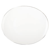 Wit ovalen serveerbord met platinarand