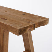 Bold Wooden Bench - L108 x W20 x H37 cm - Recycled Wood - Brown