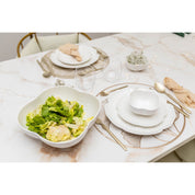 White Floral Porcelain Salad Bowl 25.5 cm