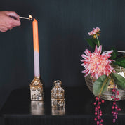 Candle holder - House - Ceramic - Gold - 6x6x11cm