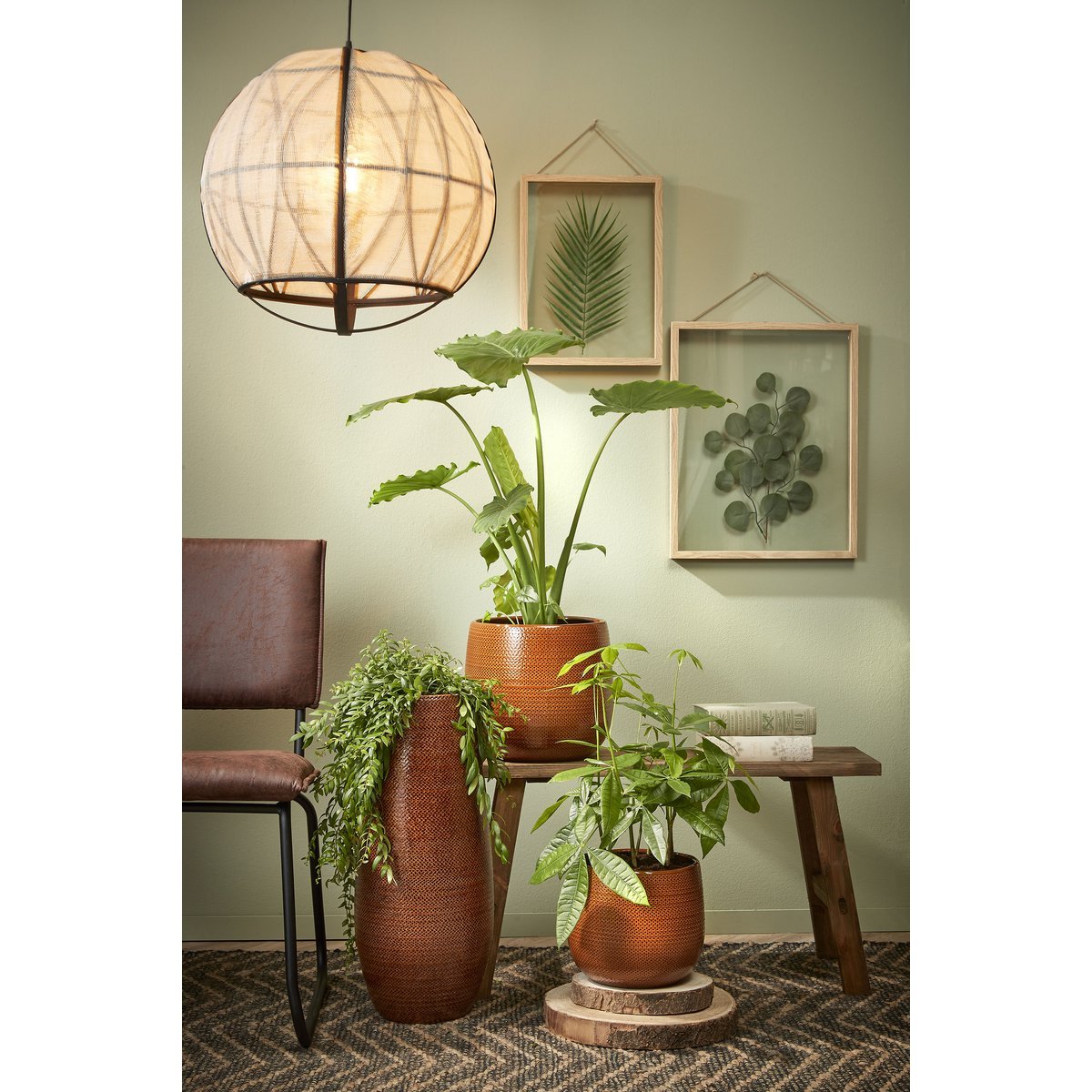 Pella hanging lamp - H50 x Ø51 cm - Linen - Off -White