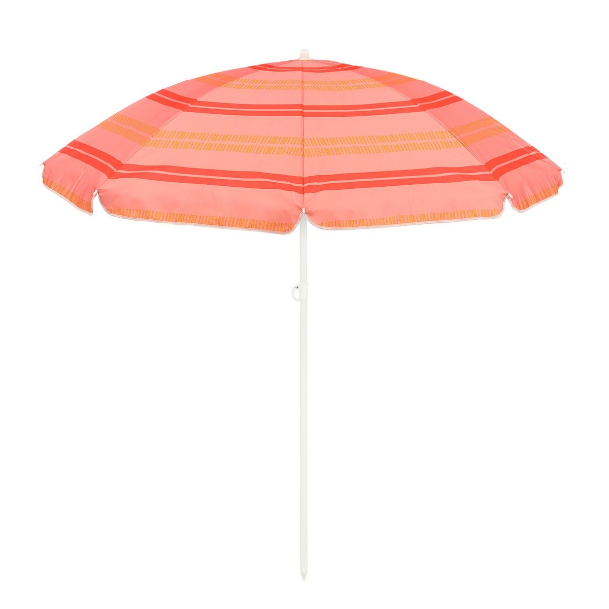 Parasol de plage à rayures - H180 x Ø160 cm - rose clair