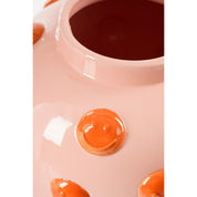 Smiley Vase - H33 x Ø30 cm - Ceramic - Light pink, Orange